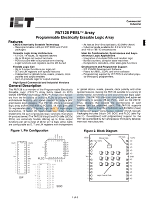 PA7128S-15 datasheet - 15ns programmable electrically erasable logic array