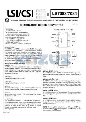 LS7084-S datasheet - Quadrature clock converter