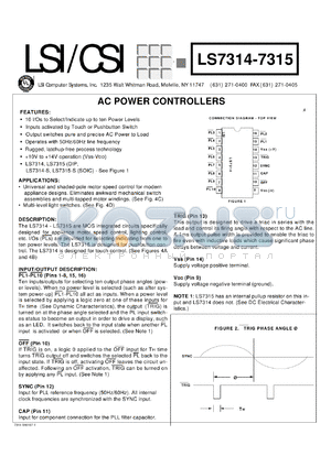 LS7315-S datasheet - AC power controller