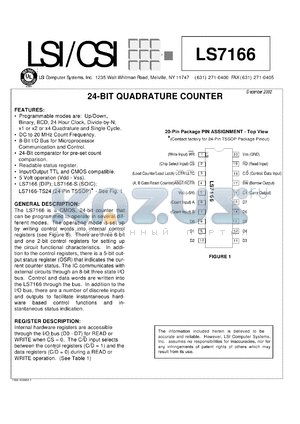 LS7166-S datasheet - 24-bit quadrature counter