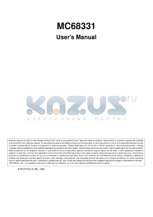 MC68331MPV16 datasheet - highly-integrated 32-bit microcontroller, 16MHz