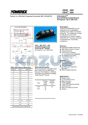 CD421240A datasheet - 1200V, 40A general purpose dual diode
