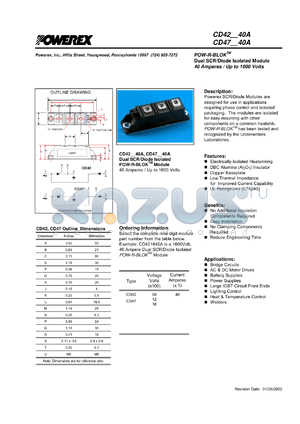 CD470840A datasheet - 800V, 40A general purpose dual diode