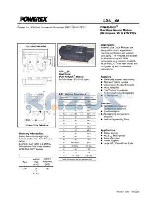 LD411660 datasheet - 1600V, 600A general purpose dual diode