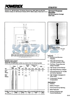 R7001403XXUA datasheet - 1400V, 300A general purpose single diode