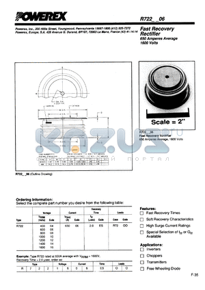 R7221606CS datasheet - 1600V, 600A fast recovery single diode