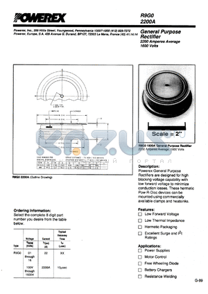 R9G01222 datasheet - 1200V, 2200A general purpose single diode