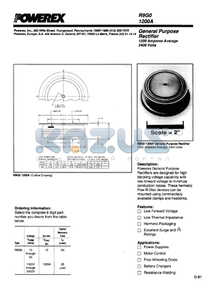 R9G01412 datasheet - 1400V, 1200A general purpose single diode