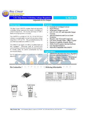 LM2575J-15 datasheet - 3.3V dual 1.0A step down switching voltage regulator