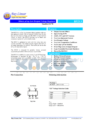 B5213-33 datasheet - 33V 100mA low dropout voltage regulator
