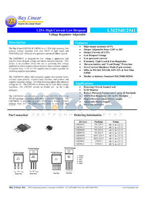 LM2941J datasheet - 1.25A high current low dropout voltage regulator