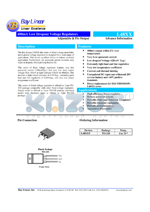 L48XXT datasheet - Adjustable 400mA low dropout voltage regulator