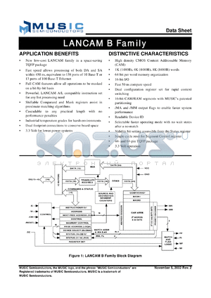 MU9C1480B-50TAC datasheet - 50ns 3.3V LANCAM