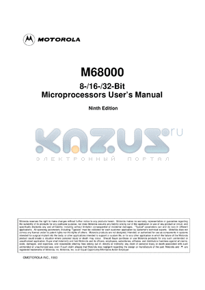 MC68000RC8 datasheet - Microprocessor, 16-/ 32-bit data and address registers, 16-Mbyte direct addressing range, memory-mapped input/output (I/O), 14 addressing modes, 8MHz