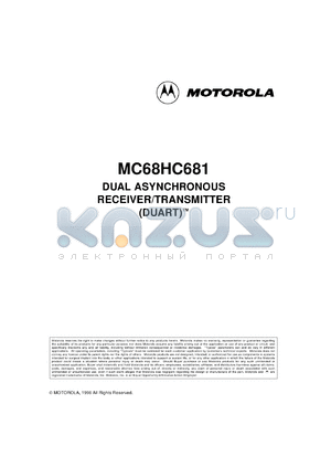 MC68HC2681P datasheet - Dual universal asynchronous receiver/transmitter (DUART), 4MHz