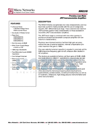 MN2312 datasheet - High-performance instrumentation amplifier