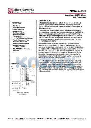 MN5250H/B datasheet - Low-power CMOS, 12-bit  A/D converter