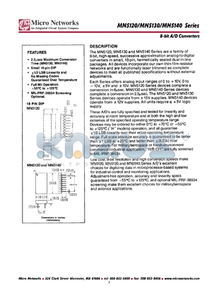 MN5140H/B datasheet - 8 bit A/D converter