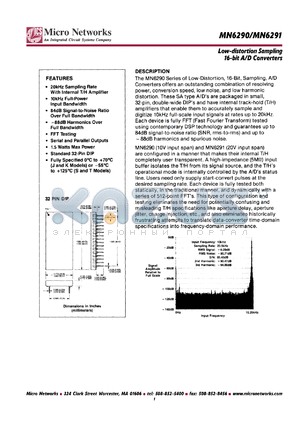 MN6290J datasheet - Low-distortion sampling 16 bit A/D converter