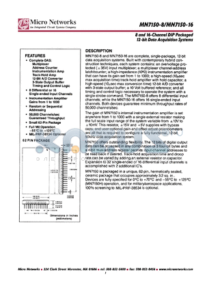 MN7150-16H/BCH datasheet - 16-channel 12-bit data acquisition system