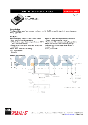 SJ397 datasheet - 5 V, +/-25 ppm, CMOS crystal clock oscillator