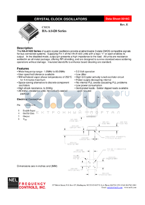 HA1429 datasheet - 5 V,customer specific, CMOS crystal clock oscillator