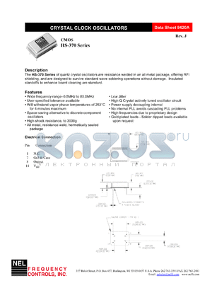 SM37C datasheet - 5 V, +/-100 ppm, CMOS crystal clock oscillator