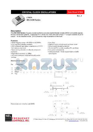 SM1439 datasheet - 5 V, customer specific, CMOS crystal clock oscillator