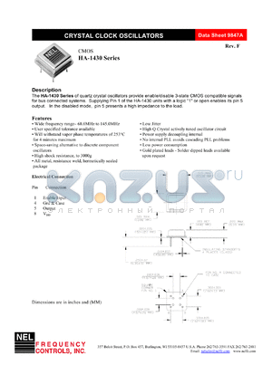 SAA143A datasheet - 3.3 V, +/-20 ppm, CMOS crystal clock oscillator