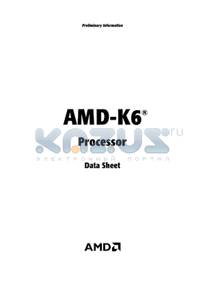 AMD-K6/300AFR datasheet - Processor AMD-K6 family, operating voltage=2.1V2.3V, 300MHz