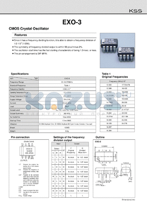 EXO-3-19.2M datasheet - CMOS crystal oscillator 19.200MHz