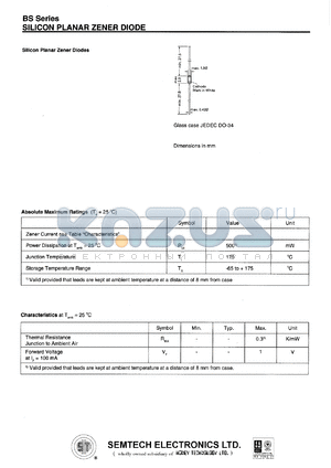 6.2BSB datasheet - 6.2 V, 5 mA  silicon planar zener diode