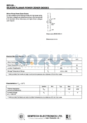 BZX85/C68 datasheet - 68 V,  silicon planar power zener diode