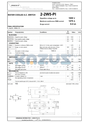 2-2W5-PIS16 datasheet - 1600 V, 1275 A, 8.4 kA water cooled A.C.switch
