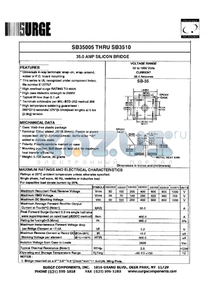 SB35005W datasheet - 50 V, 35.0 A  silicon bridge