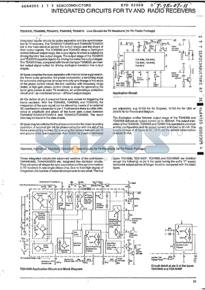 TDA1950F datasheet - Line circuit for TV receivers