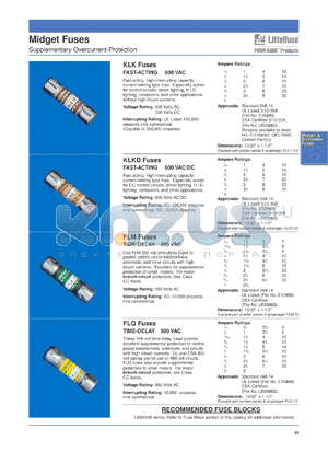 KLKD1-1/2 datasheet - Midget, fast-acting fuse. Supplementary overcurrent protection. Ampere rating: 1-1/2 A. Voltage rating: 600 VAC/DC. Interrupting rating: AC: 100,000 A rms symmetrical, DC: 10,000 A.