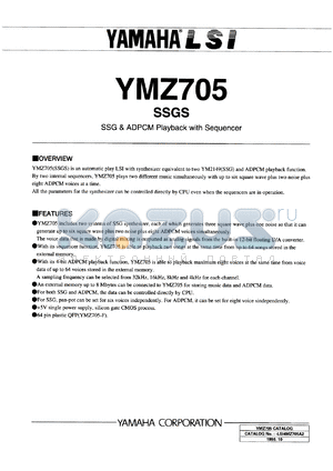 YMZ705-F datasheet - 5V; SSGS: SSG & ADPCM playback with sequencer