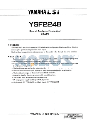 YSF224B-D datasheet - 5V; sound analysis processor (SAP)