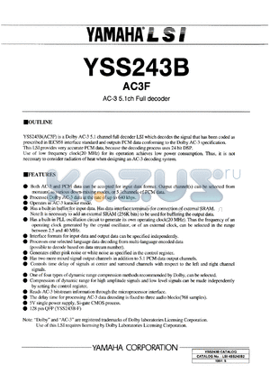 YSS243B-F datasheet - 5V; AC3F: AC-35.1ch full decoder