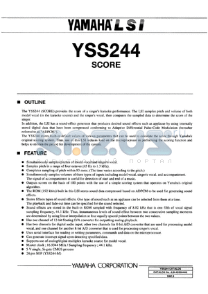 YSS244-M datasheet - 5V; SCORE, which provides the score of a singers karaore performance