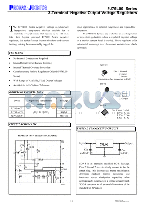 PJ79L00CY datasheet - 35V; 3-terminal low current positive voltage regulator