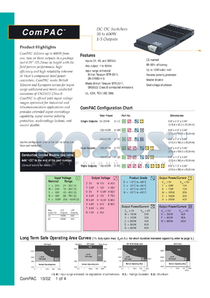 VI-LCN4-XX datasheet - InputV:48V; outputV:48V; 50-200W; 10-40A; DC-DC switcher. Offerd with inout voltage ranges optimized fot industrial and telecommunication applications