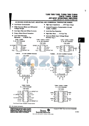 TL083ACD datasheet - Jfet-input operational amplifier