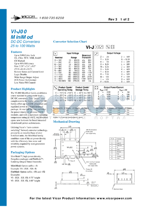 VI-J2MNMX datasheet - InputV:36V; outputV:18.5V; 25-100W; DC-DC converter