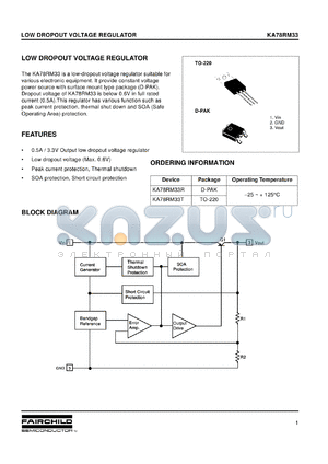 KA78RM33T datasheet - Low dropout voltage regulator, 0.5A, 3.3V