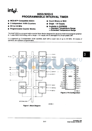 P8253-5 datasheet - Programmable interval timer