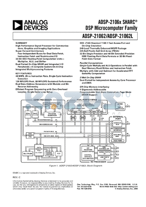 ADSP-21062KS-160 datasheet - 0.3-7V; ADSP-2106x SHARC DSP microcomputer