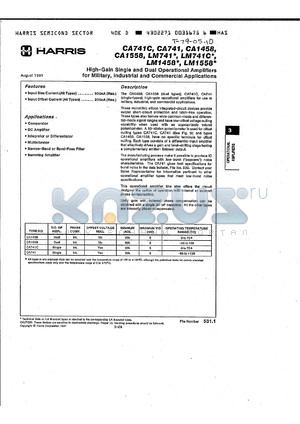 CA741CT datasheet - High-gain operational amplifier