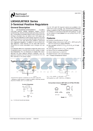 LM340KC-5.0 datasheet - Series 3-Terminal Positive Regulators